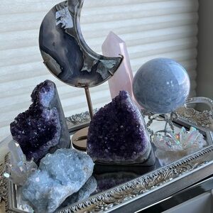 Amethyst and Crystal Home Accent Set